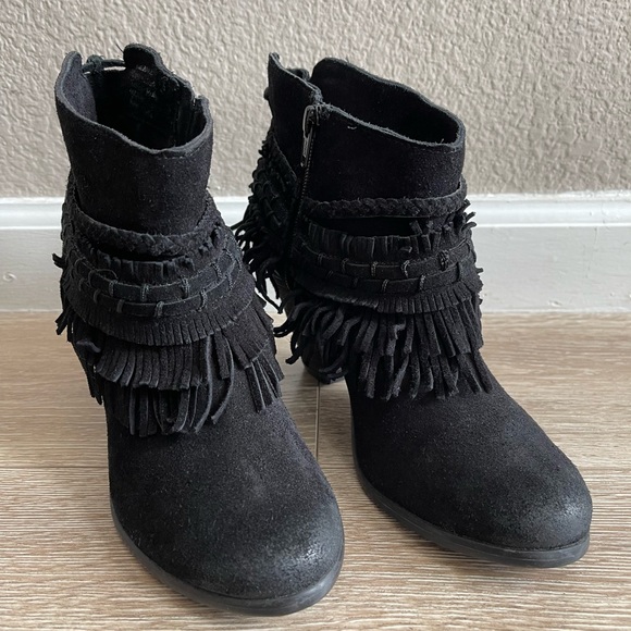 Naughty Monkey black fringe booties size 8 - Picture 5 of 5